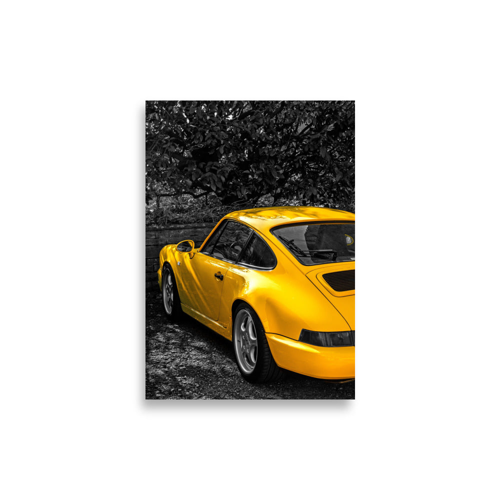 Porsche 911 - 964 Signal Yellow Poster – Flat Six Studio